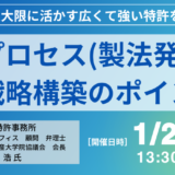 製法特許を事業活動に活かす手法－2025年1月22日開催