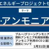 【ブルー/グリーンアンモニア】燃料アンモニア利用技術動向及びアンモニア利用のCO2固定・リサイクル技術について－1月31日開催