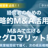 『戦略的M&A活用法/M&Aで広げるコングロマリット経営』セミナー