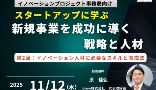スタートアップに学ぶ！新規事業を成功に導く戦略と人材 第2回：イノベーション人材に必要なスキルと育成法
