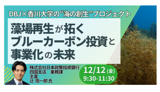 藻場再生が拓くブルーカーボン投資｜事業化と環境価値の要点－12月12日開催
