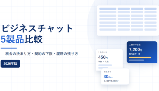 ビジネスチャット5製品比較｜料金の決まり方・契約の下限・履歴の残り方を公式情報で検証【2026年】