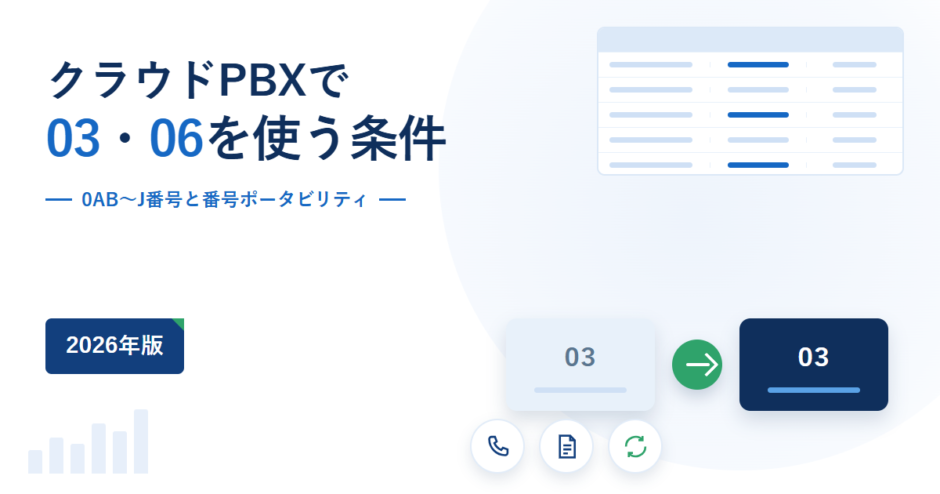 クラウドPBXで市外局番の番号を引き継ぐ条件を示したアイキャッチ