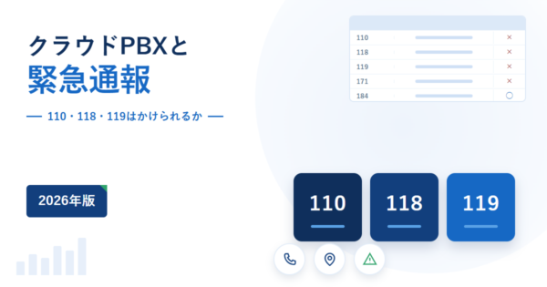 クラウドPBXから110・118・119へ発信できるかを扱うことを示したアイキャッチ