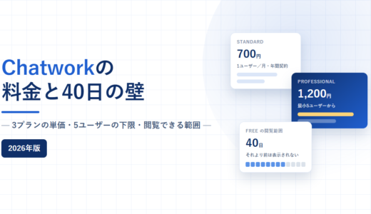 Chatworkの料金と機能｜フリーの「直近40日」とプロフェッショナルの5ユーザー下限を公式情報で確認