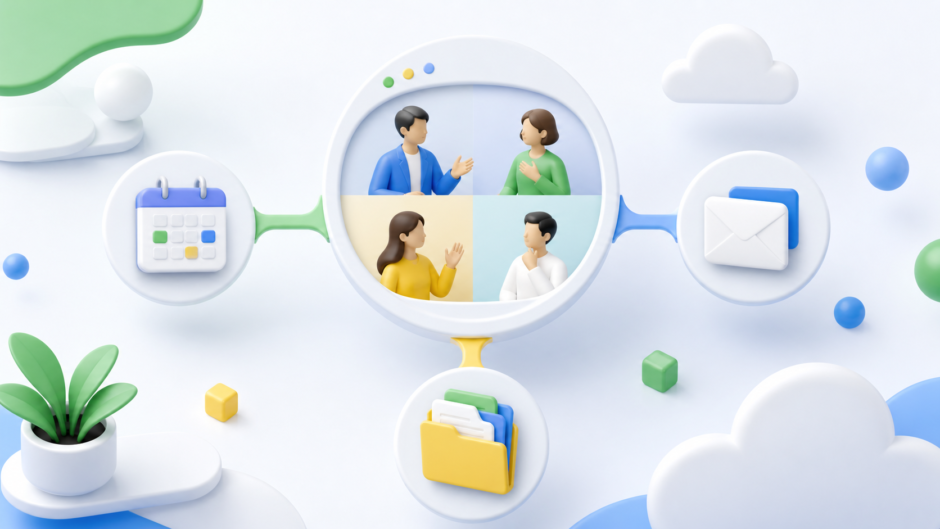 ブラウザ中心のWeb会議を表すGoogle Meet詳細ページ専用イメージ
