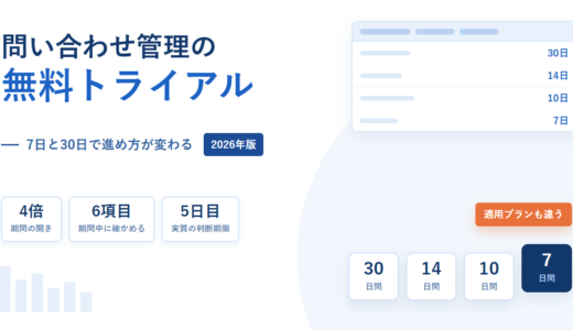 問い合わせ管理システムの無料トライアル｜7日と30日で確かめる順番が変わる【2026年】