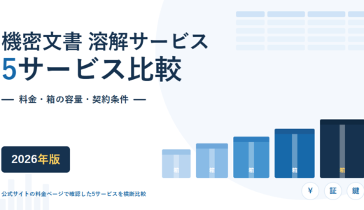 機密文書の溶解サービス比較5選｜1箱の総額は税込1,650円から、A4 1枚あたりでは4.8倍の差がつく【2026年】
