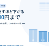 日本通運 エコリサイクル便のアイキャッチ。まとめて出すほど下がる段階料金と1箱1,340円までを示し、出荷数量ごとの箱が段階的に低くなって並んでいる