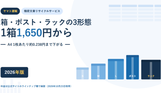 ヤマト運輸 機密文書リサイクルサービスの料金｜ECOBox・ECOポスト・ECOラックを1枚あたりで比べる【2026年】
