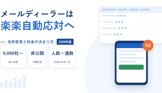 メールディーラーは「楽楽自動応対」に名称変更｜料金は非公開、決まるのは利用ユーザー数と保存通数【2026年】