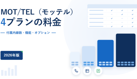 MOT/TEL（モッテル）の料金と条件｜付属内線数20〜200の4プランと、通話録音で外線が半分になる注記を公式情報で確認【2026年】