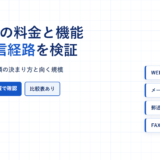 楽楽明細の料金と機能、4つの配信経路を検証というタイトルのアイキャッチ画像。WEB受取・メール添付・郵送代行・FAXのカードを配置