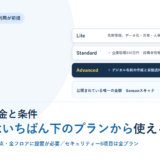 SansanのLite・Standard・Advanced3プランで増える内容を段で並べたアイキャッチ画像。公開されている唯一の金額としてSansanスキャナ月額10,000円／台と記載